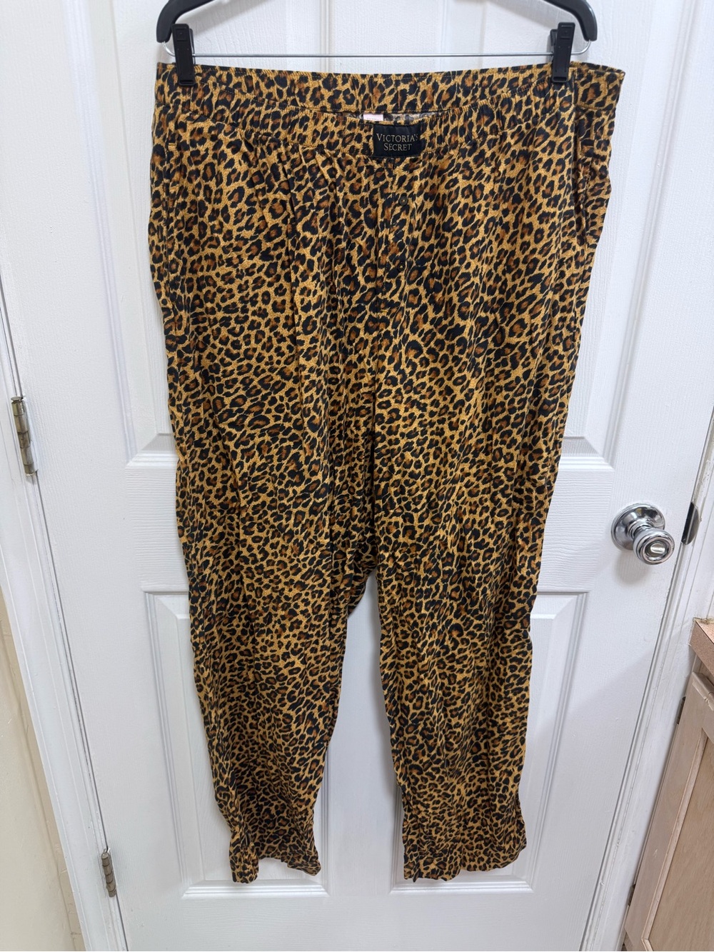 Victoria's Secret Leopard-Print Wide Leg Pajama Pants, Size XL